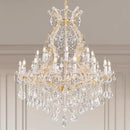 Large Gold Crystal Chandelier Light Fixtures - 24 Lights Modern Crystal Chandeliers for Hotel, Lobby, Foyer, Entryway Hall, Staircase High Ceiling Chandelier 2 Layers by CozyNest Decor