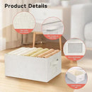 Large 17''x12'' Quart Collapsible Stackable Storage Bins with Lids, 6 Packs Off White Fabric Closet Boxes with Lids, Storage Cube Baskets Container Organizers for Bedroom Office(17''x12.2x''8'') by CozyNest Decor