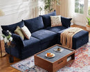 102.6" Modular Sectional Sofa, L Shaped Couch Set for Living Room, 3-Seater Comfy Cloud Couches with Movable Storage Ottoman,DIY Combination - Chenille Blue by CozyNest Decor