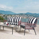 LVTXIII Outdoor/Indoor Deep Seat Cushion Patio Seat and Back Cushion Set All-Weather Replacement Chair Cushion for Garden Furniture Decoration, 24"x24"x4", Cabana Navy by GreenHaven Gardens