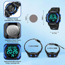 Kids Watch,Boys Watch for 3-15 Year Old Boys,Digital Sport Outdoor Multifunctional Chronograph LED 50 M Waterproof Alarm Calendar Analog Watch for Children with Silicone Band,Kids Gift by TinyTreasures Baby Boutique