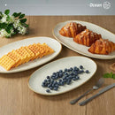 famiware Serving Platter, Oval 15.59/14.3/12.9inch Serving Dishes for Entertaining, Serving Bowls, Microwave Safe, Stoneware Serving Trays for Party, Food, Turkey, Cheese, Ocean Series, Vanilla White by CozyNest Decor