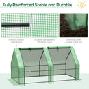Outsunny 6' x 3' x 3' Mini Greenhouse with Zippered Doors & Roll-up Windows, Portable Plant Hot House with Durable PE Cover, Water Resistant, UV Protected for Outdoor Flowers, Vegetables, Green by GreenHaven Gardens