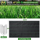 4ft×300ft Garden Weed Barrier Fabric, 3.2oz Premium Weed Blocker with 60 U-Shaped Securing Pegs, Weed Preventer for Gravel, Driveway, Gardening, Farming, Underlayment, Landscape by GreenHaven Gardens