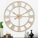 CLXEAST Champagne Gold Metal Wall Clock, Large Roman Numeral 24 Inch Wall Clocks for Living Room Decor,House Warming Gifts New Home by CozyNest Decor