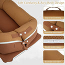 Baby Lounger, Deluxe Infant Lounger, Baby Nest Cover for Baby, Breathable Cotton, Adjustable Baby Floor Seat for Tummy Time, Newborn Essentials for Baby 0-12 Months (Brown) by TinyTreasures Baby Boutique