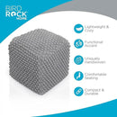BIRDROCK HOME Buds Pouf Foot Stool Ottoman - Knit Bean Bag Floor Chair - Cotton Braided Cord - Great for The Living Room, Bedroom and Kids Room - Small Furniture (Grey - Buds) by CozyNest Decor