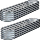 KFN 2PCS 8x1.8x1FT Galvanized Raised Garden Bed,Raised Garden Bed Kit-Oval Metal Vegetable Box,Large Planter Flower Boxes Outdoor,Planting for Vegetables,Flower,Herb,Sliver,0.7mm by GreenHaven Gardens