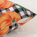 decorUhome Fall Orange Pumpkin Decorative Throw Pillow Covers 20x20 Set of 2, Buffalo Plaid Check Farmhouse Cushion Covers for Autumn Harvest Couch Sofa Bed Home Decor by CozyNest Decor