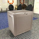 33 Gallon Deck Box Large Outdoor Storage for Patio Furniture,Outdoor Cushions,Garden Tools and Pool Supplies,Waterproof,Resin,Lockable(Grey) by CozyNest Decor