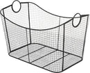 Deco 79 Metal Large Open Frame Wire Grid Storage Basket with Curved Sides and Ring Handles, 30" x 20" x 20", Black by GreenHaven Gardens