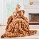 BENVWE Faux Fur Throw Blanket for Couch - Fluffy Soft Thick Bubble Blanket for Living Room Home Decor - Fathers Day Birthday Gifts for Women Men, Tie-dye Caramel, 50" x 60" by CozyNest Decor