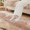 AMTOVO Faux Sheepskin Rug, Pink Ultra Soft Fluffy Shag Area Rug, 2 x 6 ft Faux Fur Rug for Bedroom Sofa Throw Cushion Room Decor, Sheepskin by CozyNest Decor