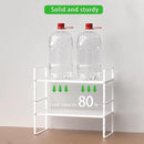 Expandable Cabinet Storage Shelf Stackable Organizer Rack for Kitchen Bathroom Pantry Spice Cupboard Coffee Countertop Home Office Desk Heavy Duty Nonslip White Small 1 Pack by CozyNest Decor