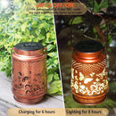 2 Pack Solar Butterfly Lanterns Outdoor Hanging Decor Lantern,Waterproof Hollow Out Retro Metal Decorative Garden Light,Graceful Decoration for Patio,Yard,Landscape,Festival by GreenHaven Gardens