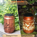 2 Pack Solar Butterfly Lanterns Outdoor Hanging Decor Lantern,Waterproof Hollow Out Retro Metal Decorative Garden Light,Graceful Decoration for Patio,Yard,Landscape,Festival by GreenHaven Gardens