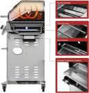 Royal Gourmet GA6402B 6 Burner Propane Gas Grill with Side Burner and Warming Rack, 74,000 BTUs, Cabinet Style Gas BBQ Grill for Barbecue Grilling & Backyard Cooking, Blue by GreenHaven Gardens