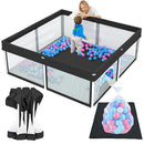 TOREVSIOR Foldable Baby Playpen with Mat, 50"×50" Collapsible Play Pen for Babies and Toddlers, Indoor & Outdoor Kids Safety Play Pen, Portable Play Yard, Foldable Baby Playpen with 50 Ocean Balls by TinyTreasures Baby Boutique