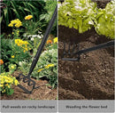 Hoe Garden Tools, 37-49 Inch Gardening Tools for Weeding, Stirrup Hoe Long Handle for Yard Weed Puller, Scuffle Hula Adjustable Weeding Loop Hoe for Lawn, Vegetable, Soil, Planting Black by GreenHaven Gardens