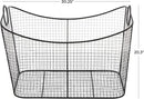 Deco 79 Metal Large Open Frame Wire Grid Storage Basket with Curved Sides and Ring Handles, 30" x 20" x 20", Black by GreenHaven Gardens