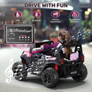 ANPABO 24V 4X4 Ride on Car Truck w/Remote Control, 4WD/2WD Switchable Kids UTV, 19" Spacious Seat, 4 Shock Absorbers, Soft Start, Music Player, Electric Car for Kids Ages 3+(Pink) by TinyTreasures Baby Boutique