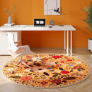 Round Rug 4ft Washable Circle Rug Non Slip Low Pile Boho Floral Small Circular Rug for Bedroom, Bathroom, Entryway, Kids Room, Office, College Dorm(Yellow) by CozyNest Decor