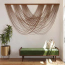 Large Macrame Wall Hanging Brown Die-Dyed 59.00" W x 31.00" L Boho Wall Decor Yarn Tapestry Craftsmanship Home Macrame Wall Decor by CozyNest Decor