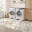 Runner Rug Kitchen Washable Rugs: 2x6 Non-Slip Abstract Soft Modern Stain Resistant Indoor Floor Neutral Accent Throw Carpet for Hallway Bathroom Laundry Room Entryway Bedroom- Gray Gold by TinyTreasures Baby Boutique