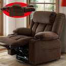 Three Motor Large-Wide Power Lift Chairs Recliners for Big and Tall Elderly, 180° Lay Flat Lift Chair, Infinite Position, Power Headrest, Heat & Vibration Massage (Plush Flannel, Deep Brown) by CozyNest Decor