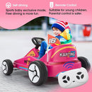 TOBBI 12V Electric Go Kart for Kids Battery Powered Ride on Car Outdoor Race Toy with Remote Control, Safety Belt, Music, LED Lights and Flags for Toddlers 3-8 Years, Pink by TinyTreasures Baby Boutique