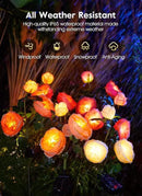 Brightown Solar Garden Lights - 4 Pack Solar Flowers Lights with Larger & More Realistic Austin Rose, Bigger Solar Panel, Solar Lights for Outside Waterproof for Yard Patio Garden Decoration by GreenHaven Gardens