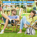 meekoo 3 L Double Wall Insulated Stainless Steel Ice Bucket with Lid, Scoop, Strainer, Handle Large Wine Ice Bucket Upgraded Cover Keep Frozen Longer for Cocktail Bar Parties(Silver) by CozyNest Decor