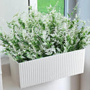 8 Pack Artificial Plants Flowers Grass Shrubs No Fade Faux Plastic Flowers Outdoor for Vases Farmhouse Garden Porch Patio Office Indoor Wedding Decoration Greenery Fake Plants (5