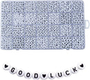 1400pcs Letter Beads, 4x7 mm Acrylic Alphabet Beads, Beads for Jewelry and Bracelet Making, in 28 Grid Box (White and Black) by TinyTreasures Baby Boutique