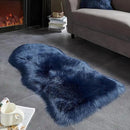 AMTOVO Faux Fur Rug, Dark Blue Area Rug, Fluffy Sheepskin Rug, Fuzzy Ultra Soft 2 x 4 ft Shag Rugs for Bedroom Sofa Throw Cushion Room Decor, Sheepskin by CozyNest Decor