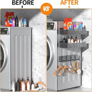 Magnetic Spice Rack for Refrigerator 2 Tiers and Paper Towel Holder and Utensil Holder, Magnetic Refrigerator Organizer, Strong Magnetic Fridge Shelf, Side Fridge Storage Rack for Kitchen by CozyNest Decor