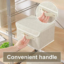 Fabric Storage Bins Cube Organizers with Flip-Top Lid and Handles,Storage Boxes for Organizing Home,Office,and Closet,Grey and Beige,3 Pack 10.2 X 7.9 X 6.7 in by CozyNest Decor