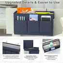 Dual-purpose Bedside Caddy Bedside Organizer, Bed Caddy with 6 Pockets, Versatile Bedside Storage Solution Magazine Remotes holder, ideal for Home, Dorm, Hospital, Crib Bed (Navy) by CozyNest Decor