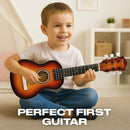 23" Acoustic Guitar, Kids 6 String Toy Guitar - Realistic Steel Strings - Beginner Practice First Musical Instrument for Children, Toddlers (Amber Sunburst) by TinyTreasures Baby Boutique