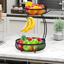 Simple Houseware 2-Tier Countertop Fruit Basket with Banana Hanger, Black by CozyNest Decor