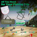 DaddyGoFish Kids Fishing Pole - Rod Reel Combo Tackle Box Starter Set - First Year Small Gear Kit for Boys Girls Toddler Youth Age Beginner Little Children by TinyTreasures Baby Boutique