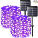 JMEXSUSS 2 Pack Purple Solar Christmas Lights, 33ft 100 LED Purple Solar Lights Outdoor, Waterproof 8 Modes Purple Fairy Lights for Outside Tree Garden Patio Christmas Halloween Decorations by GreenHaven Gardens