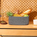 Small Storage Baskets for Organizing | Closet Organizer Bins | Shelf Toy Basket | Woven Rope Baskets | Cube Decorative Box | Shallow Basket | 11.5x7.5x4.7” | 4 Packs Dark Gray by CozyNest Decor