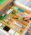 ROYAL CRAFT WOOD Luxury Bamboo Kitchen Drawer Organizer - Silverware Organizer, Utensil Holder & Cutlery Tray Drawer Dividers for Flatware (9 Slot, Natural) by CozyNest Decor