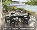 7pcs Outdoor Dining Set, HDPE Patio Dining Set for 6, All-Weather Outdoor Table and Chairs with Umbrella Hole & Adjustable Pads, Modern Patio Furniture Set for Backyard, Poolside &Lawn (Black) by GreenHaven Gardens