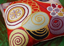 Hilma Al Klint Red Pillow Cover Modern Red Pillowcase Abstract Chair Cushion Accent Throw Pillowsham Mid Century Chair Cushions Hand Embroidered Wool Size 18x18 by CozyNest Decor