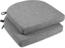 downluxe Indoor Chair Cushions for Dining Chairs, Soft and Comfortable Textured Foam Kitchen Chair Pads with Ties and Non-Slip Backing, 16" x 16" x 2", Dark Grey, 2 Pack by CozyNest Decor