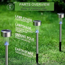 Solar Lights Outdoor Waterproof, , Solar Garden Lights Solar Powered, Stainless Steel LED Landscape Lighting Outdoor Solar Lights for Yard, Pathway, Walkway, Patio , Lawn - 12 Pack (Warm White) by CozyNest Decor