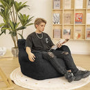 Bean Bag Chair with Filler, Bean Bag Sofa with Tufted Soft Stuffed Filling, Fluffy and Lazy Sofa, Comfy Cozy BeanBag Chairs with Memory Foam for Dorm, Apartment, Living Room (Black) by CozyNest Decor