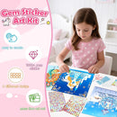 Gem Art Sticker Kit, Arts and Crafts for Kids Age 4-12, 8 Unicorn Princess Themes Diamond Art Kit, Gemstone Sticker Crafts Christmas Birthday Gifts for Girls Ages 4,5,6,7,8 Year Old (Pink-Unicorn) by TinyTreasures Baby Boutique